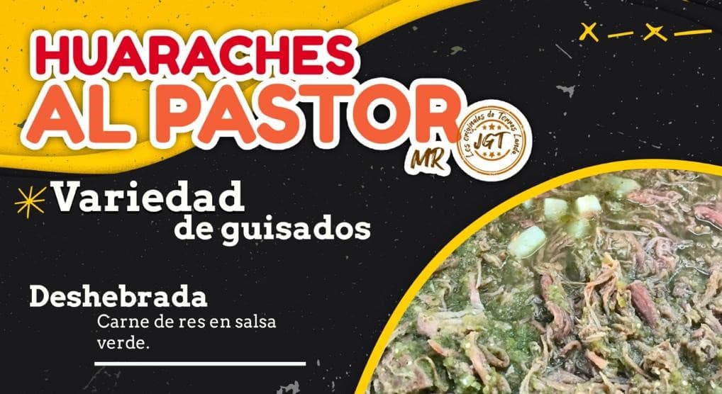 Huarache de carne deshebrada