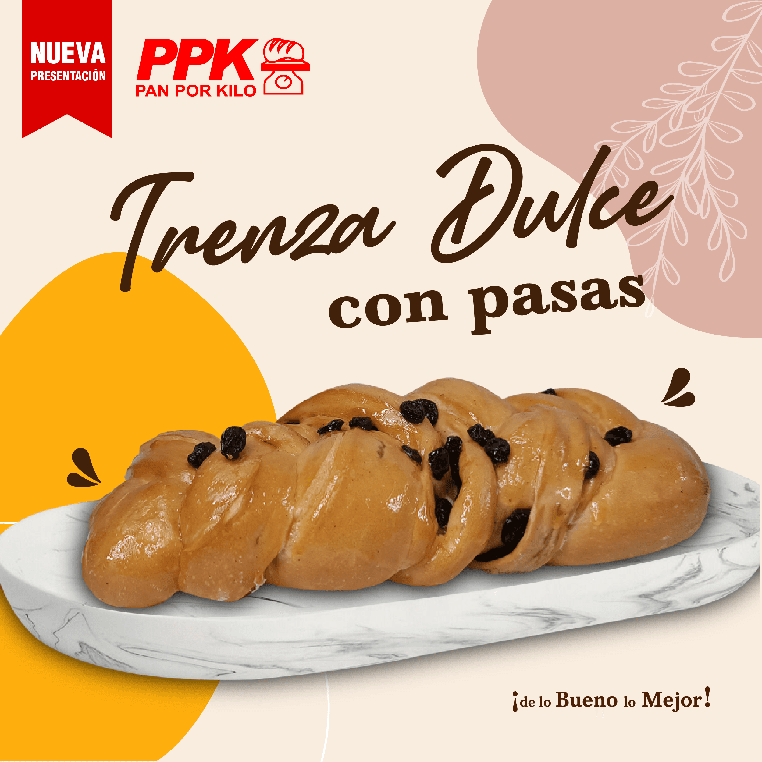Trenza con Crema y Pasas