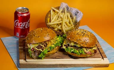 Combo 2 Hamburguesas Sencillas + 1 Papas + Bebidas