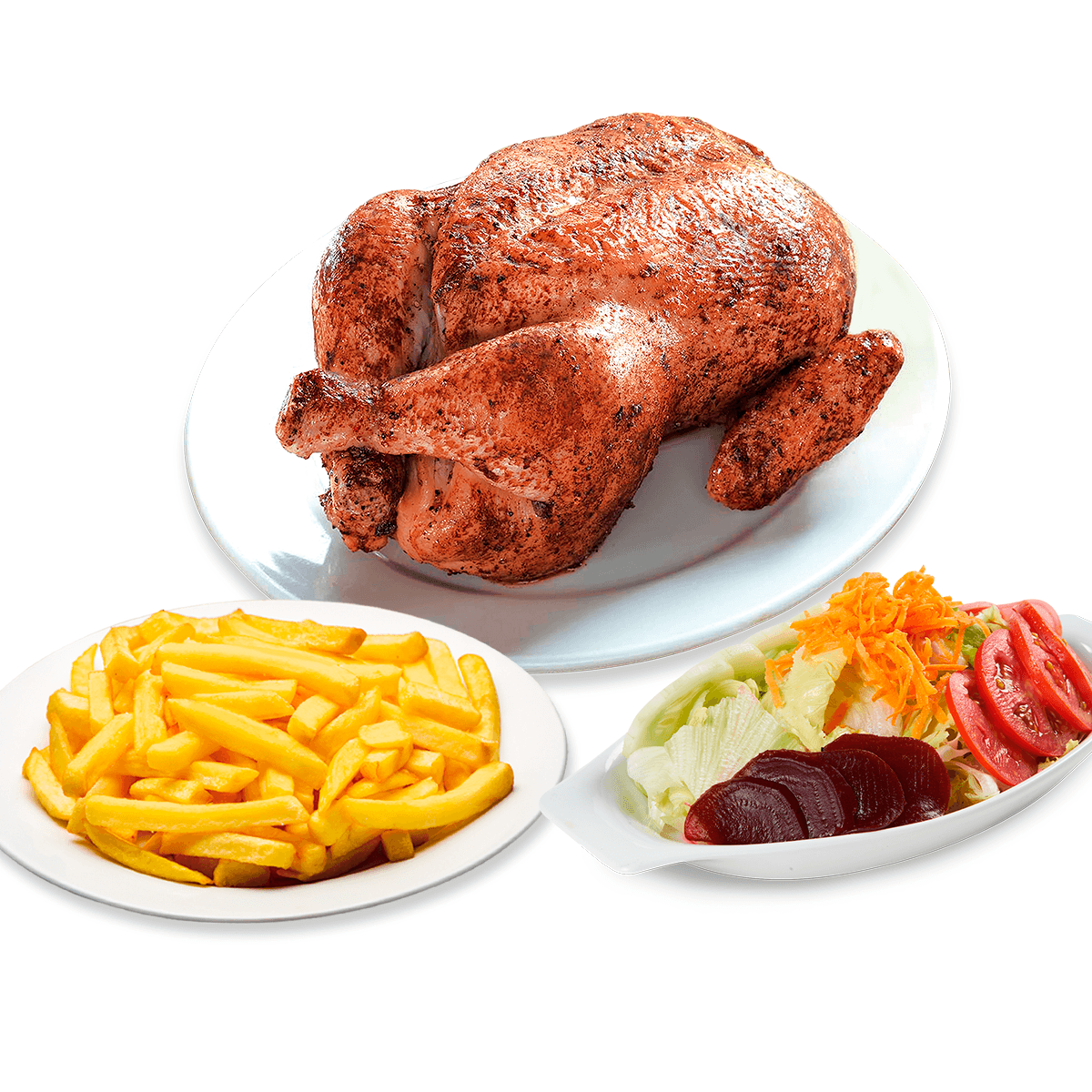 1 Pollo con Papas y Ensalada