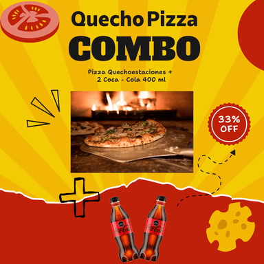 Combo Pizza Quechoestaciones + 2 Coca Cola 400ml