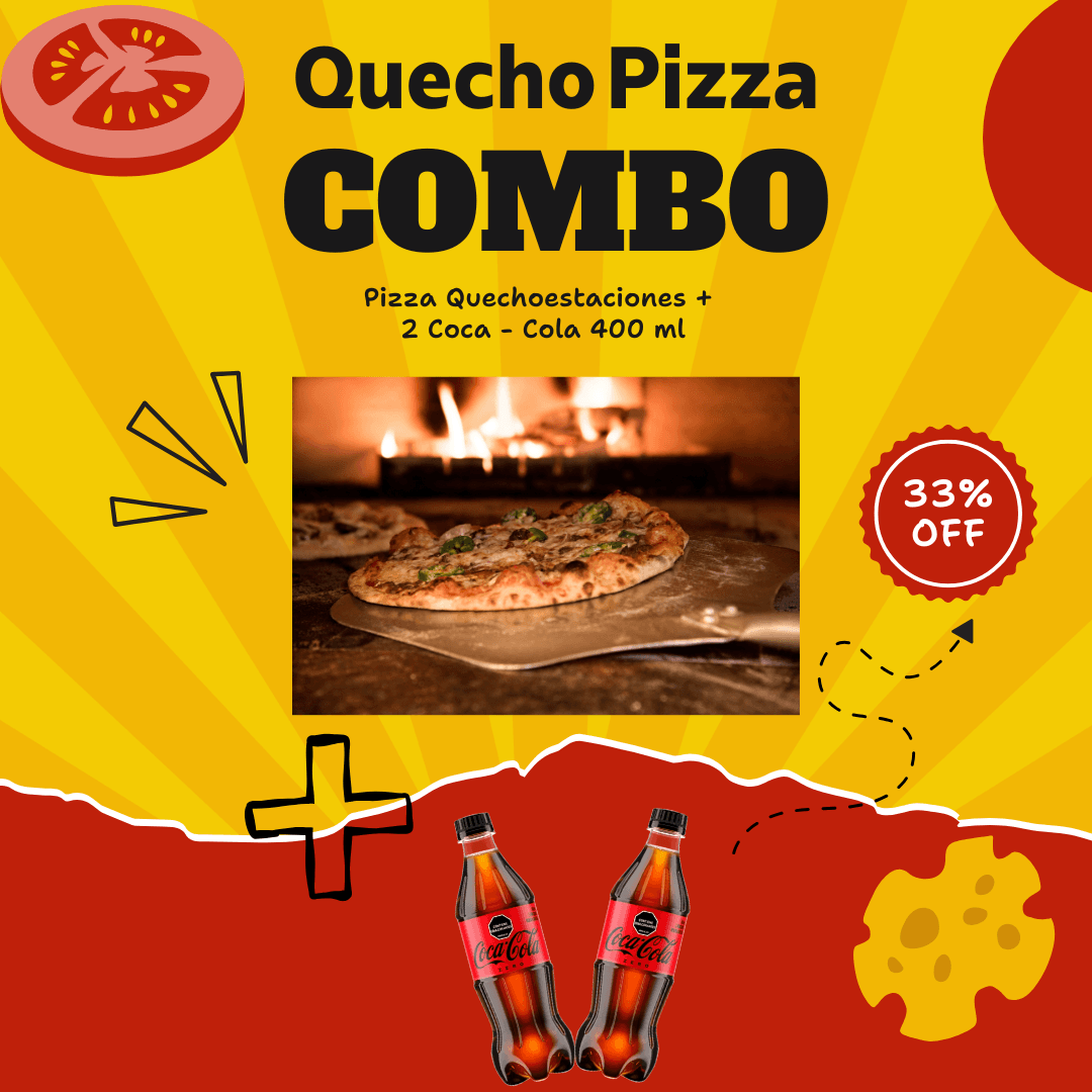 Combo Pizza Quechoestaciones + 2 Coca Cola 400ml