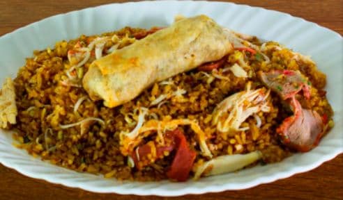 Chow Fan + Egg Roll