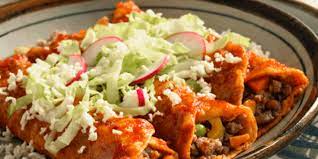 Enchiladas Rojas de deshebrada de Soya