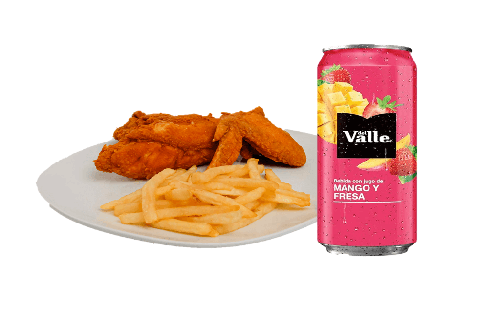 Paquete 2 Piezas + Papas Fritas + Refresco