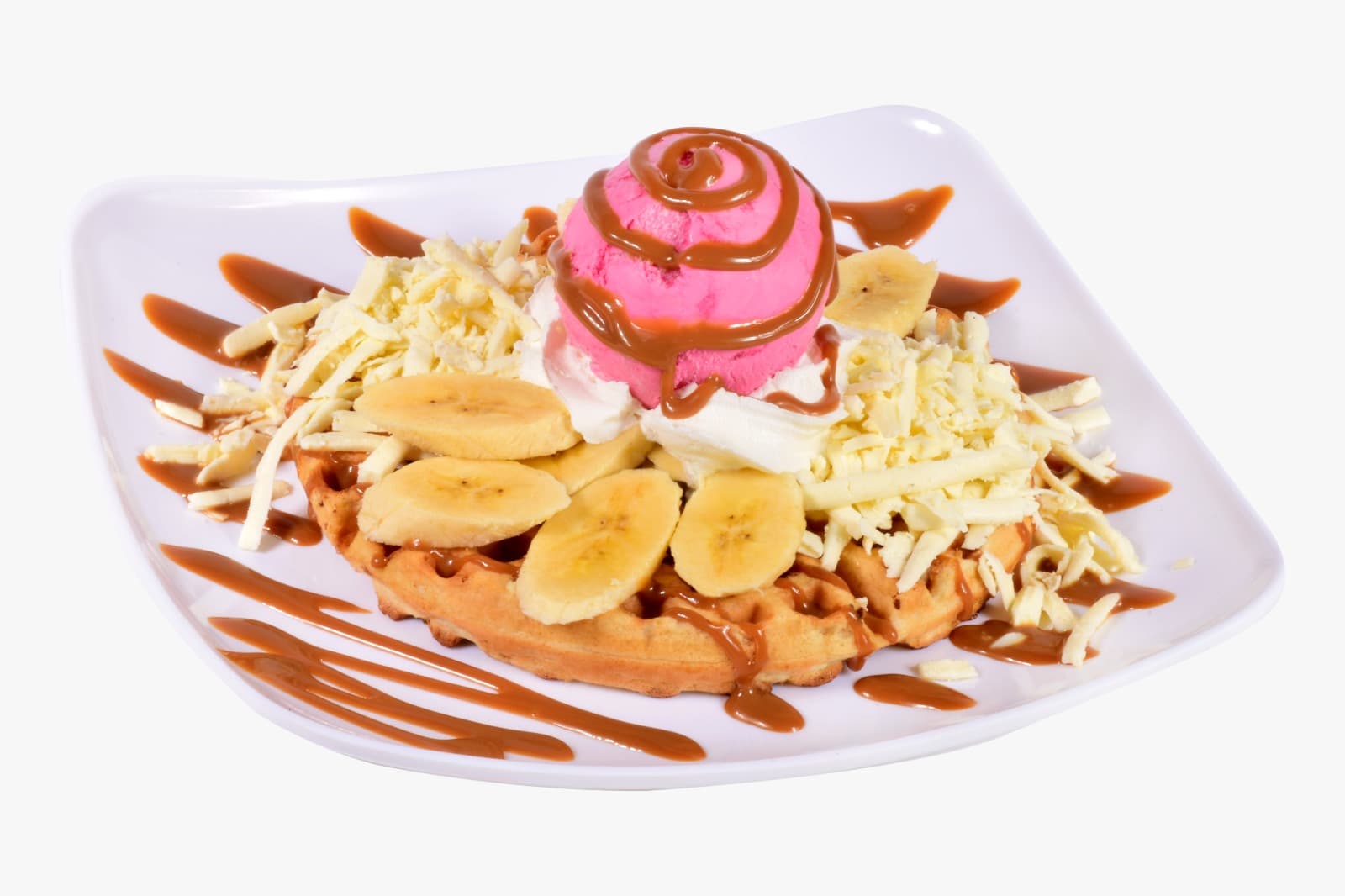 Waffle Queso Banano