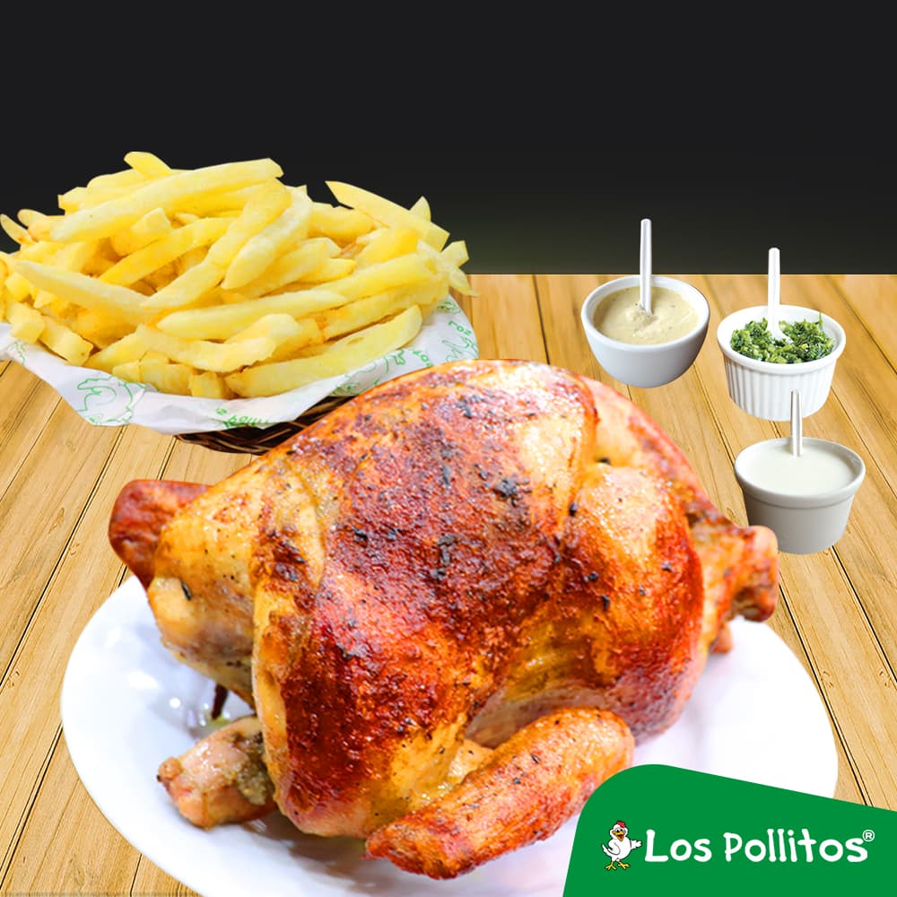 1 Pollo a la Brasa con Papas Fritas