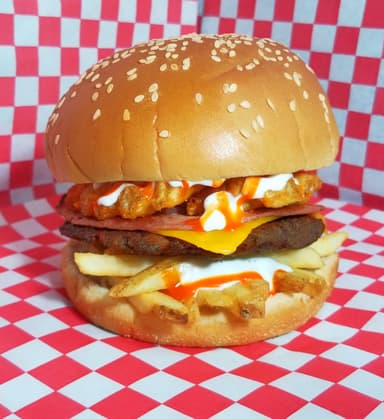 "Elige tu hamburguesa" + Papas + Refresco