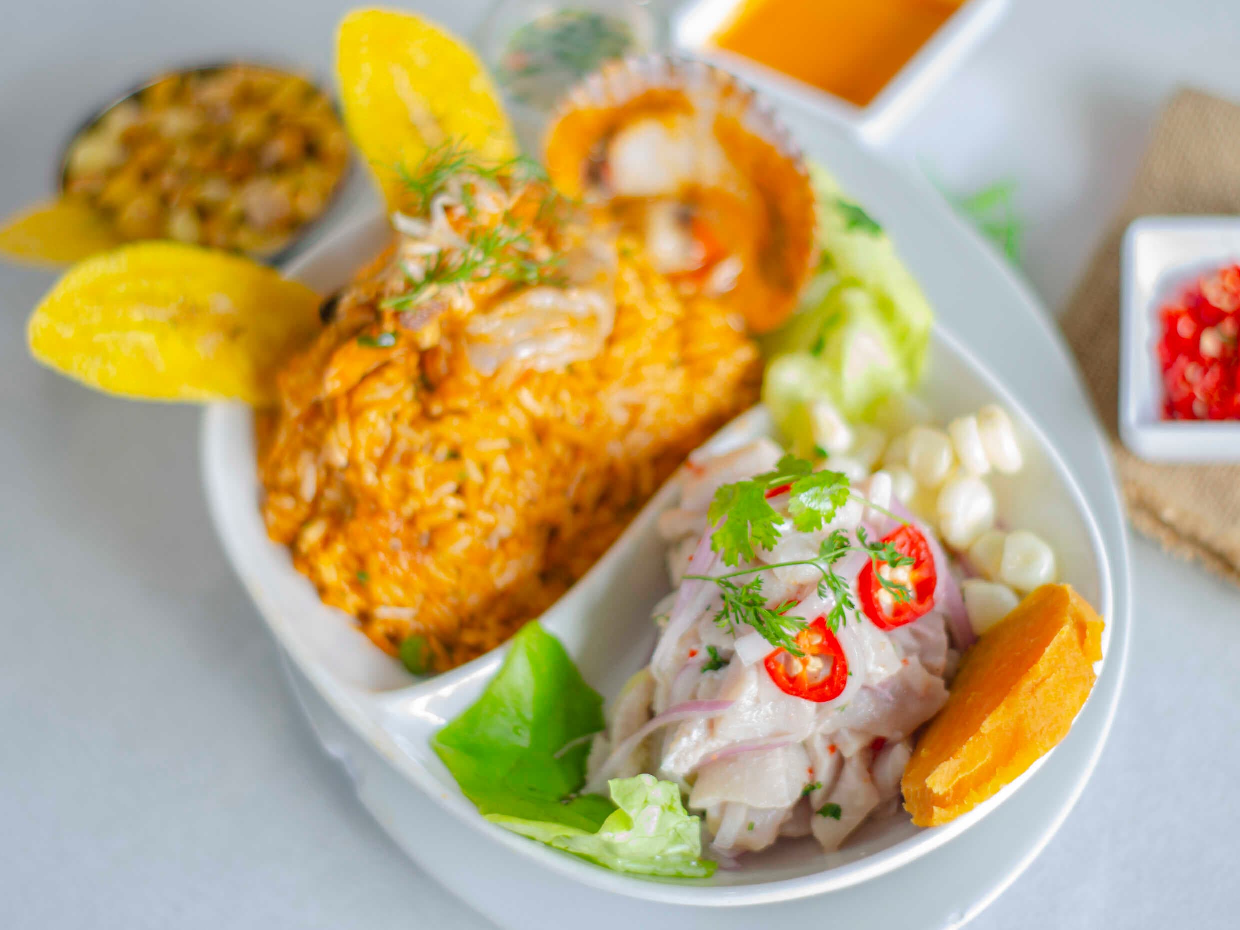 Arroz con Mariscos y Ceviche