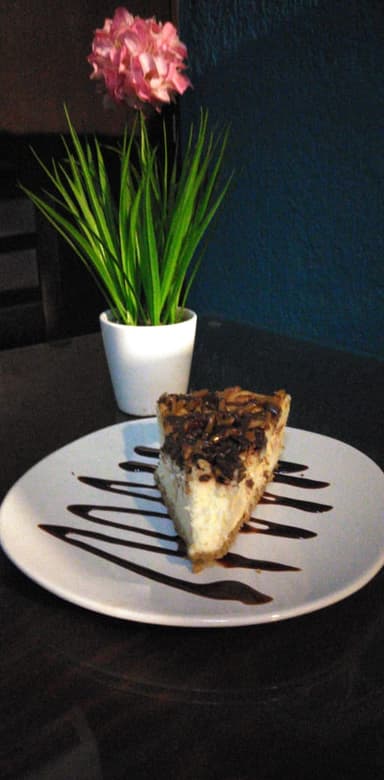 Rebanada de Cheesacake de Cajeta con Chocolate-