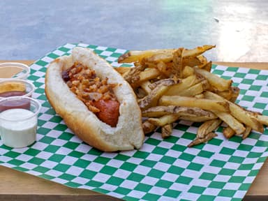 Hot Dog Salchicha de Pavo con Papas