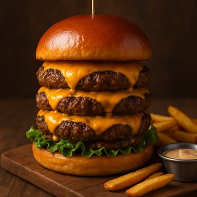 Hamburguesa Tricolor Triple Carne