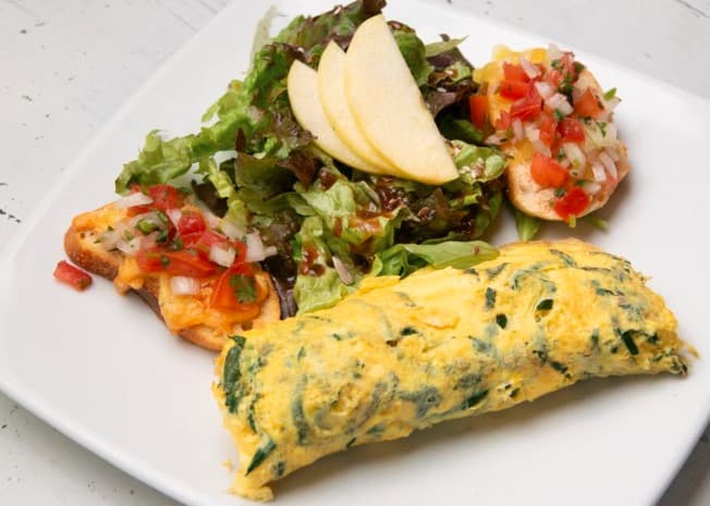 Omelette de Espinacas con Queso de Cabra