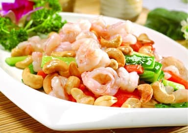 Camarones con semilla de marañon