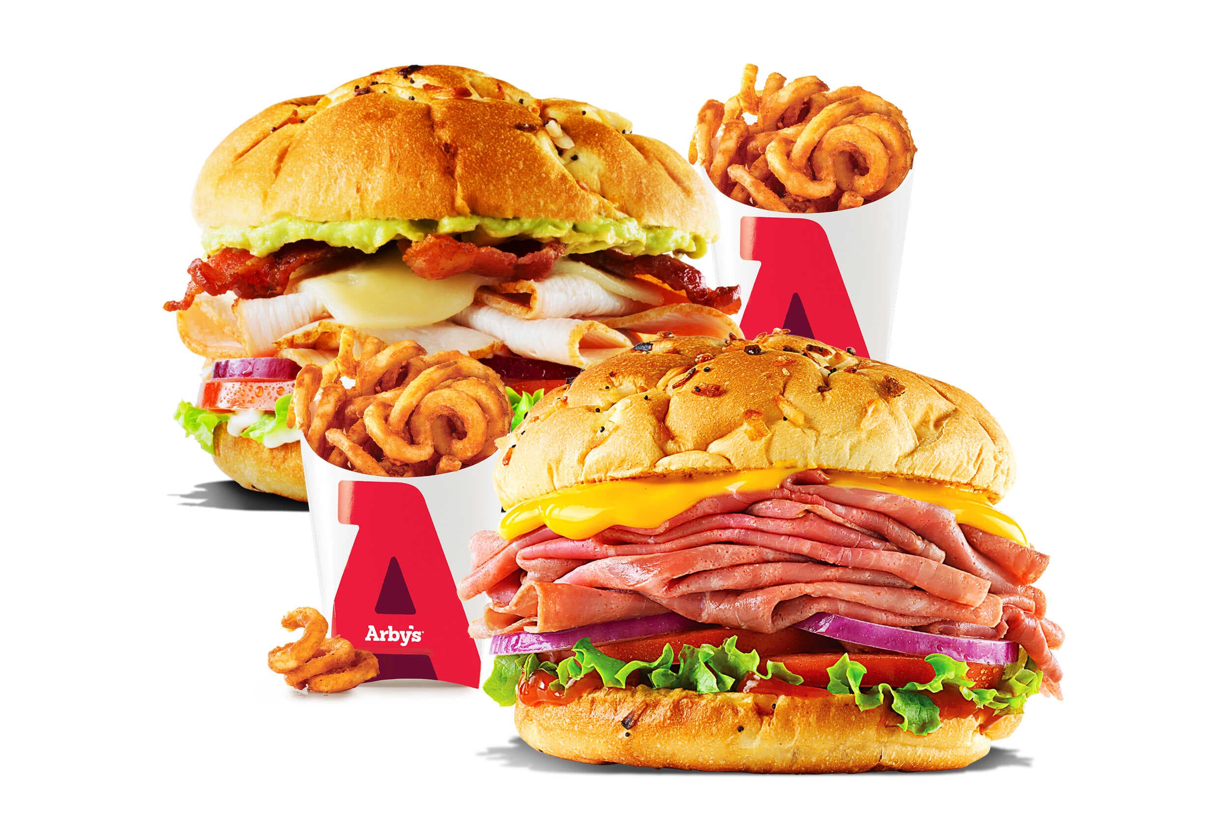 1 TurkeyBacon Avoc+1 Beef&Cheddar Del+2 CurlyFries