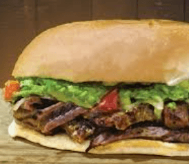 Torta de Arrachera con Queso