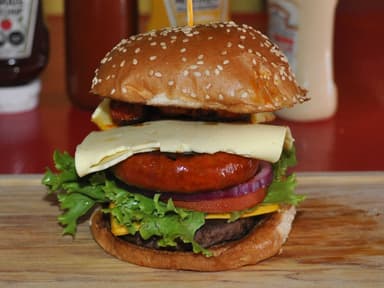 Black tavern double Hamburger,with spicy BBQ