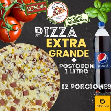 Pizza Extra Grande Clasica + Gaseosa Postobon 1Lt