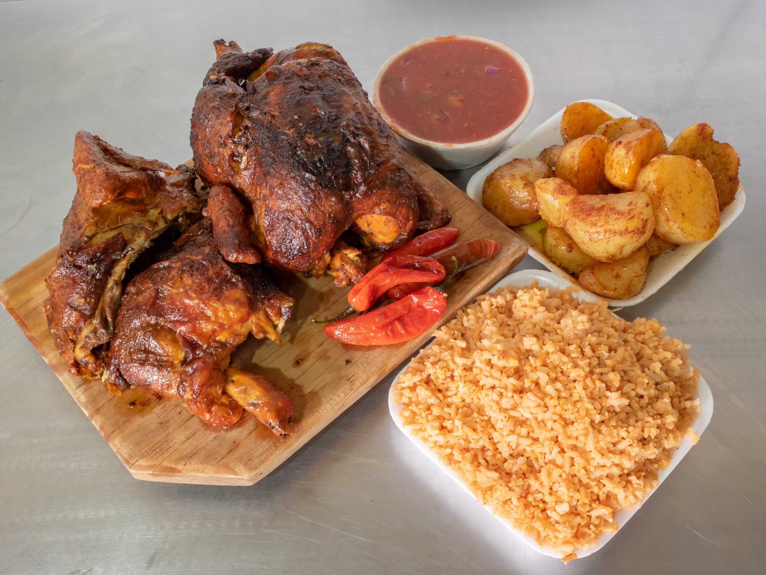 Pollo y medio