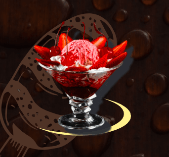 Fresas con Crema Grande con Helado