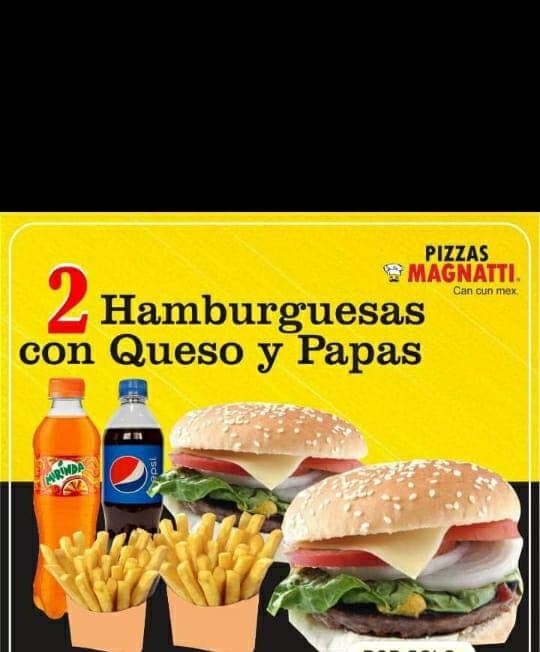 Combo de 2 Hamburguesas con Queso papas +2 refresc
