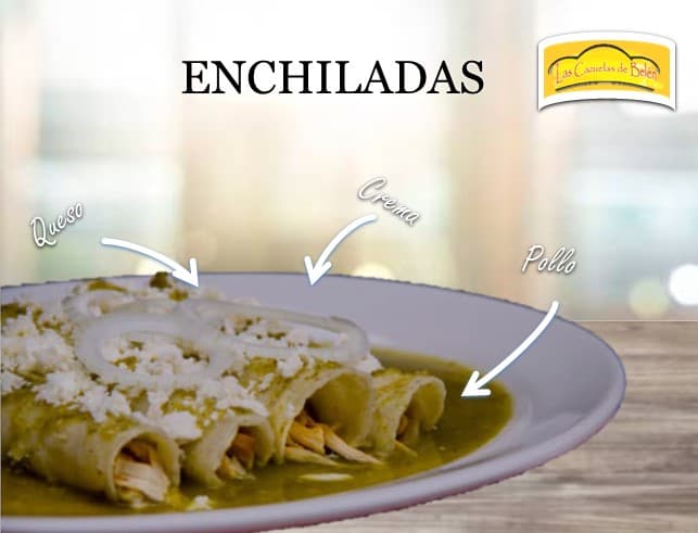 Enchiladas Rellenas de Pollo O Queso