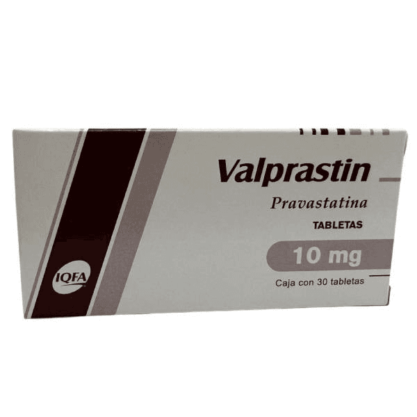 Valprastin Pravastatina 10 mg Caja con 30 Tabletas