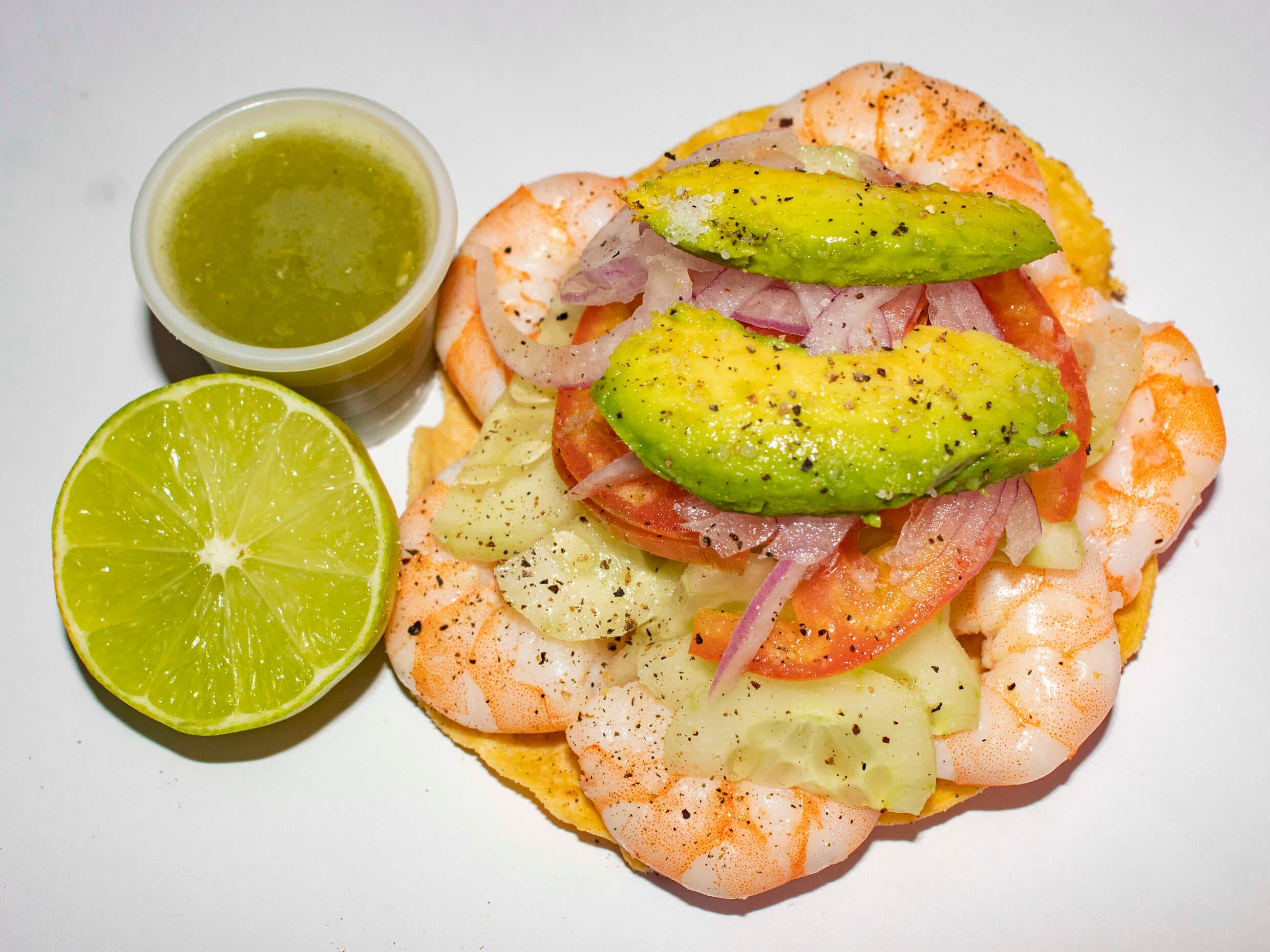 Tostada de Ceviche de Camarón