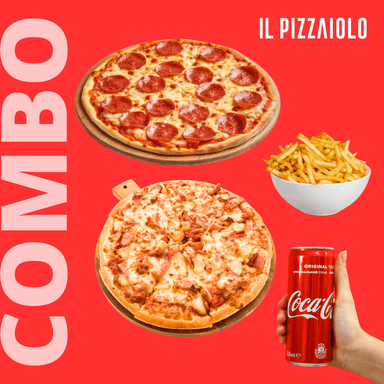 Hawaiana + Pepperoni +Papas Francesa  + coca 355