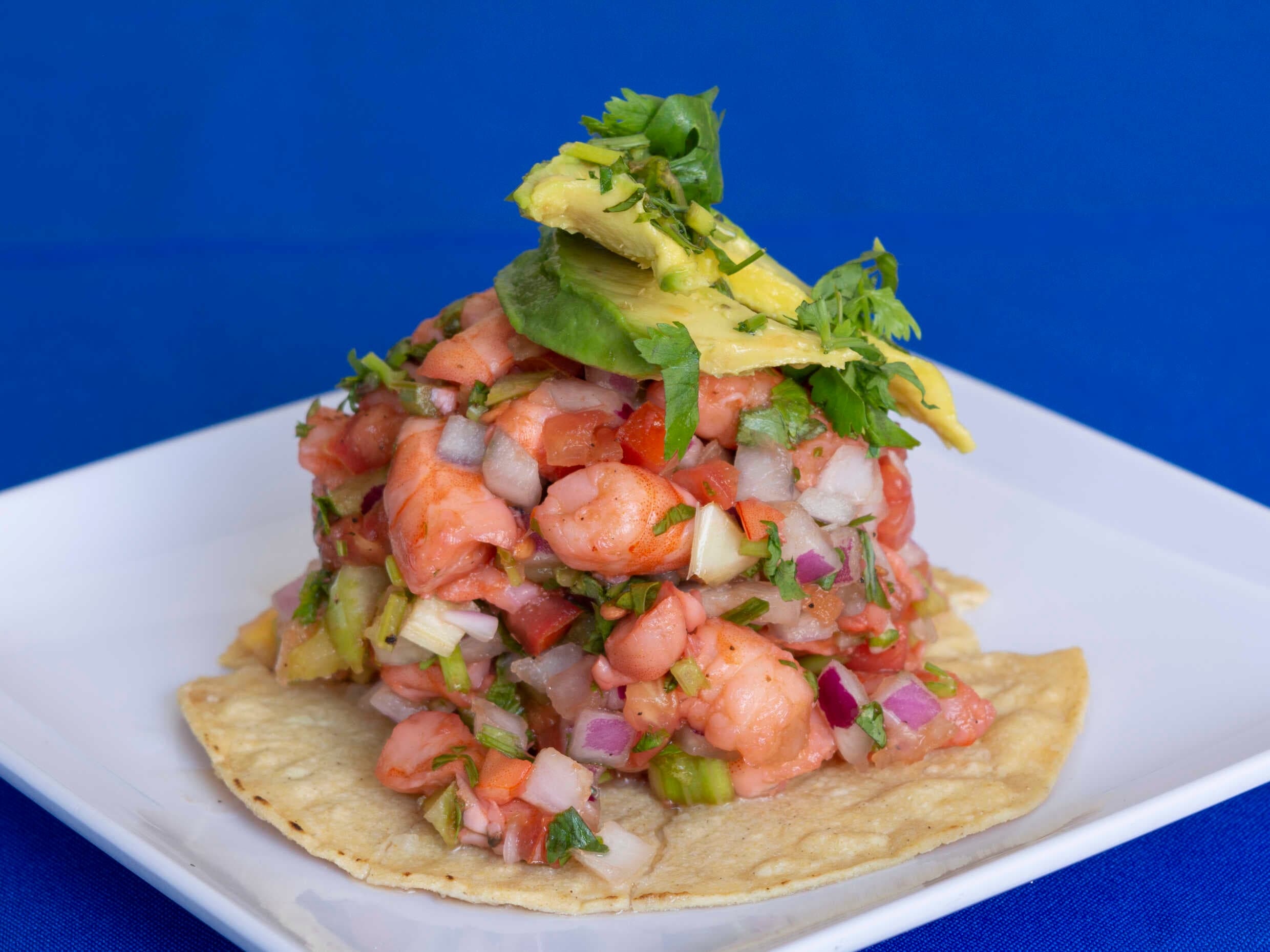 Tostada de Ceviche de Camarón