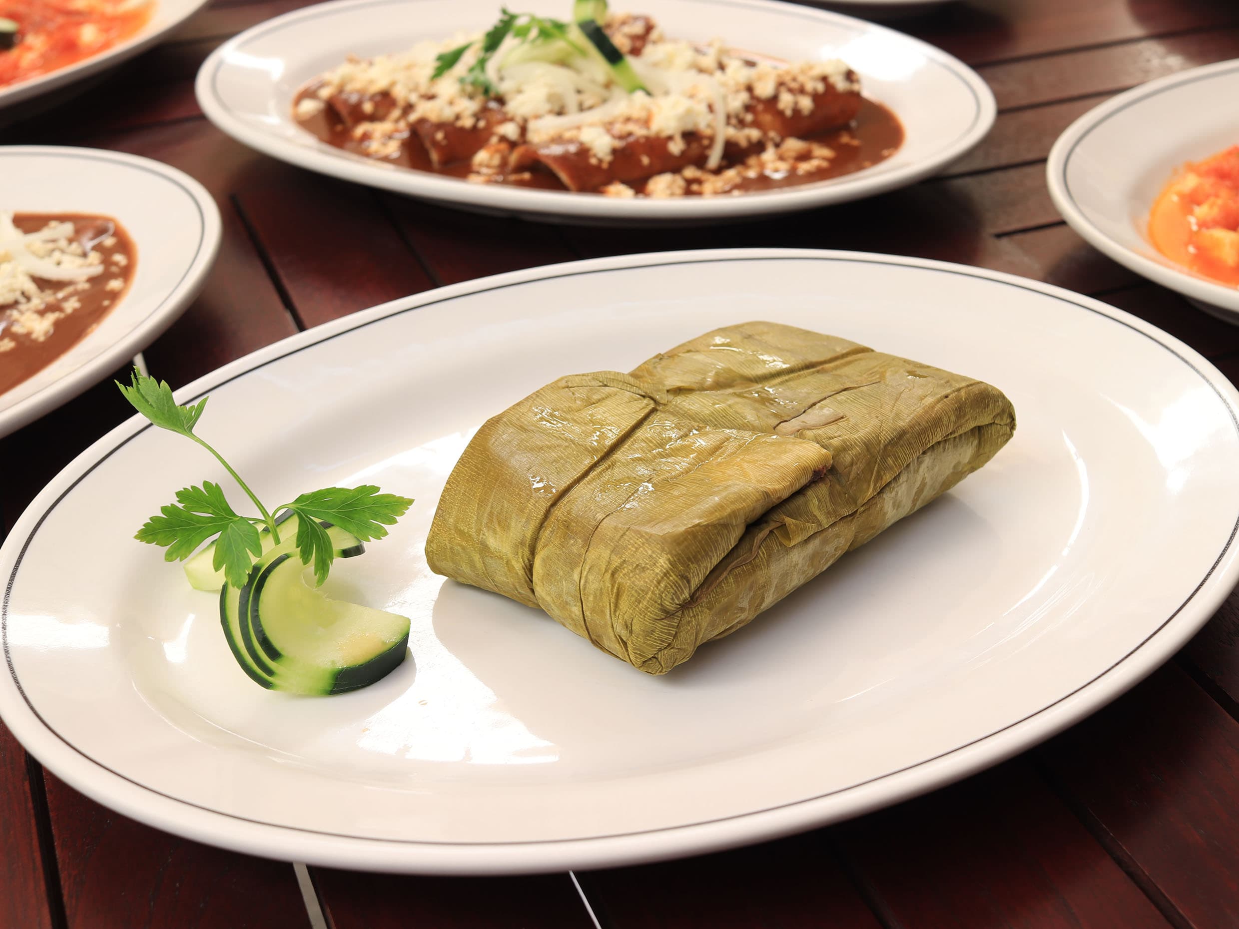 Tamal de Mole en Hoja de Plátano