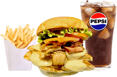 Combo Hamburguesa Fusión con Pollo
