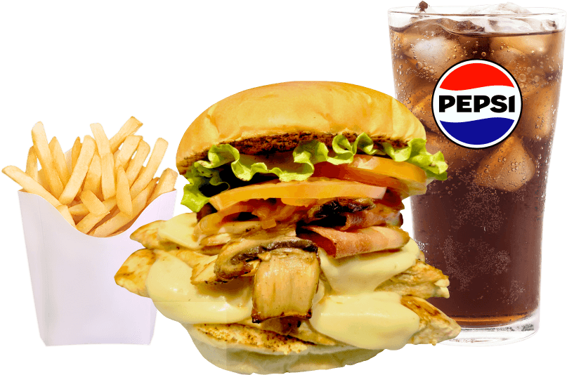 Combo Hamburguesa Fusión con Pollo