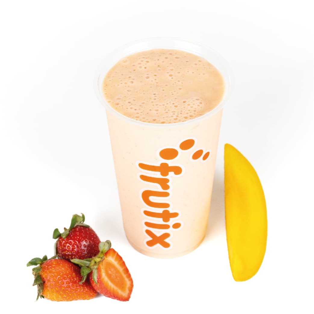 Batido de Mango, Fresa y Leche Mediano 500 ml