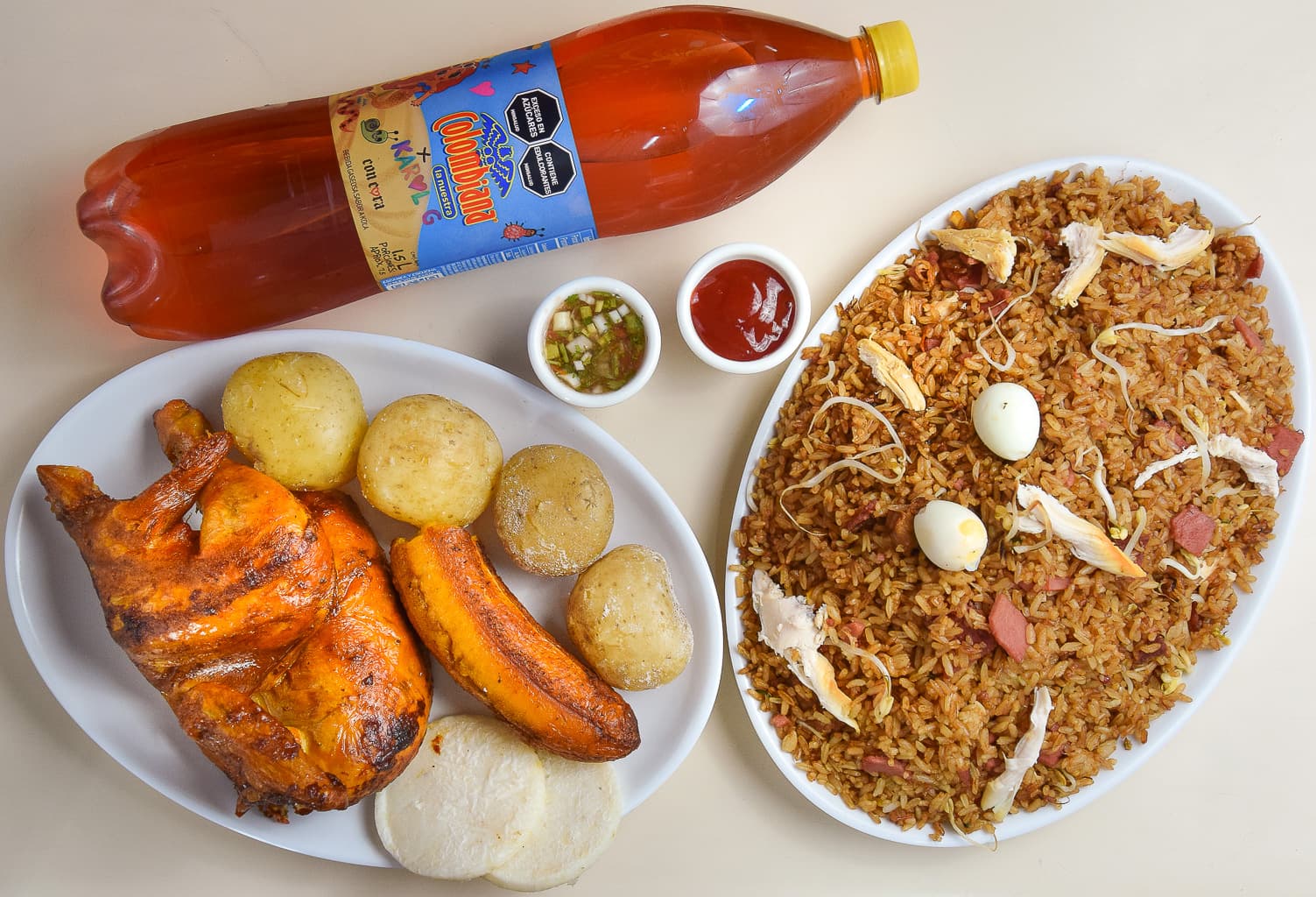 Arroz Chino con 1/2 de Pollo Asado + Gaseosa