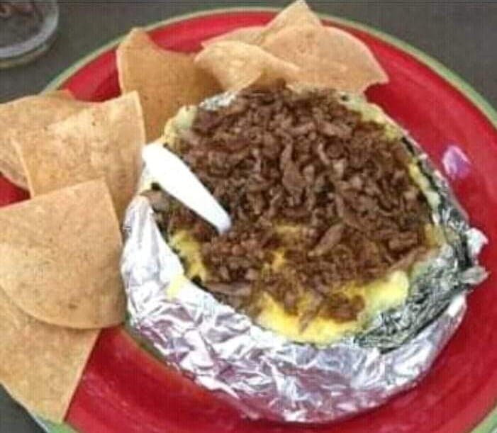Papa Asada con Diezmillo Asado