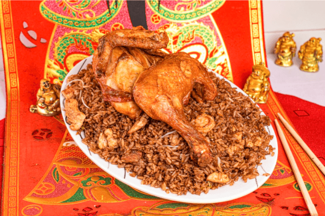 Combo Arroz a la Valenciana + 1/2 Pollo + Gaseosa