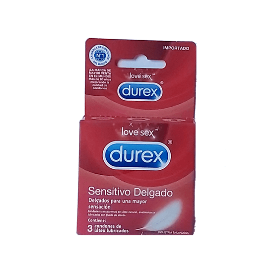 DUREX PRESERVATIVO SENSITIVO DELGADO 3UD