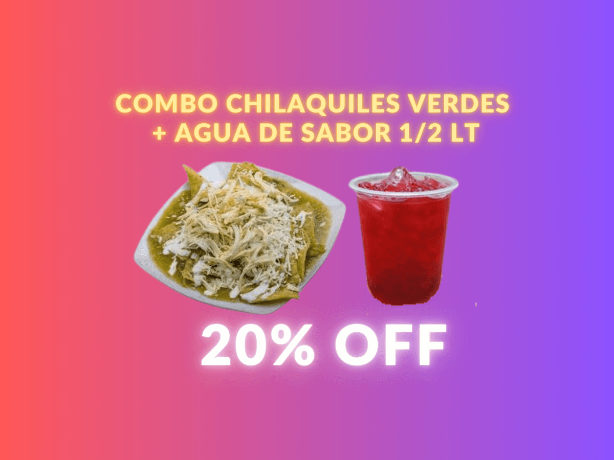 Combo Chilaquiles Verdes + Agua de Sabor 1/2 Lt