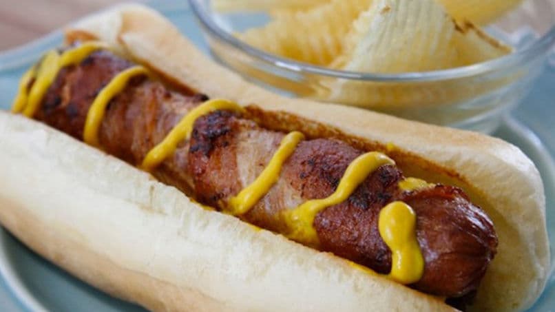 3 Hot Dogs con Tocino