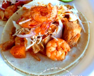 TACO DE MANTA CON CAMARON