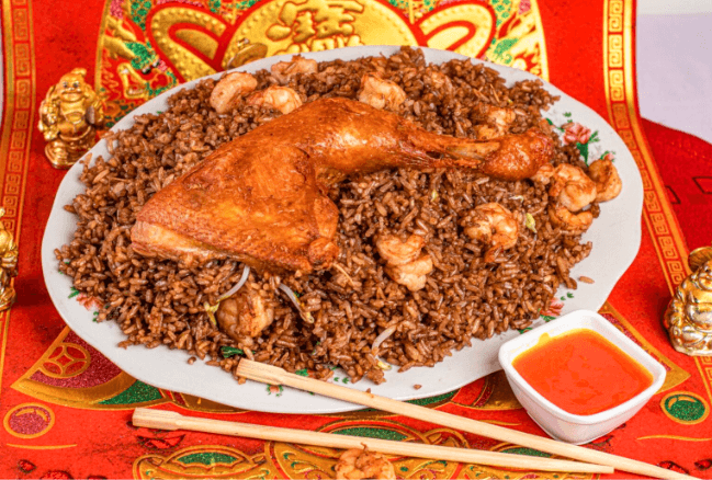 Arroz Valenciano + 1/4 de Pollo + Bebida de 400ml