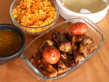 COSTILLAS DE CERDO + Arroz + Tortillas(3 Personas)