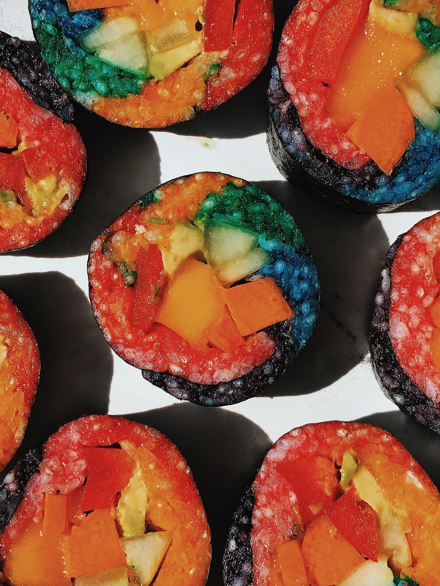 Rainbow Veggie Sushi