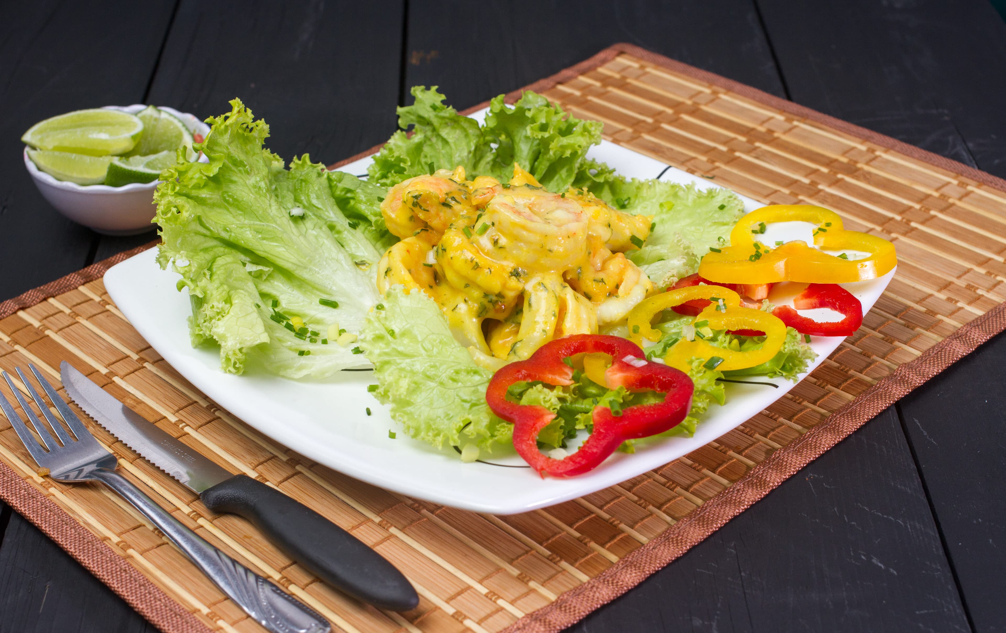 Camarones al ajillo o en salsa de coco (250gm)