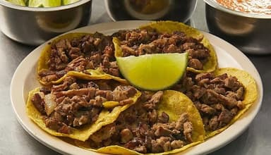 5 Tacos de Chuleta con Tortilla de Maíz