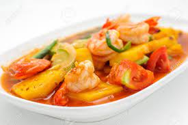 Camarón Frito en Salsa Agridulce y Piña