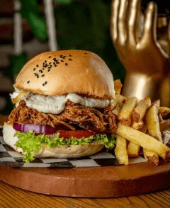 Hamburguesa Desmechada + Francesas + Gaseosa
