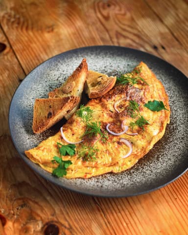 Omellette Maíz y Tocineta