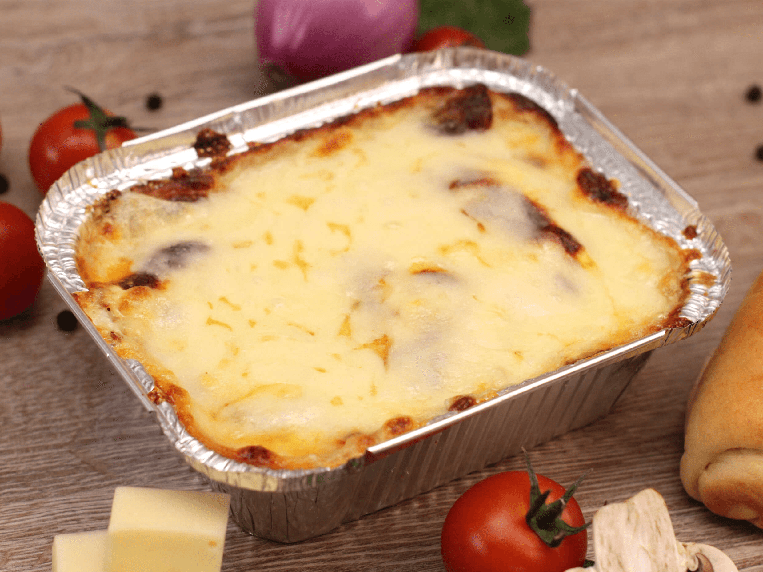 Lasagna Pollo, Champiñones y Queso